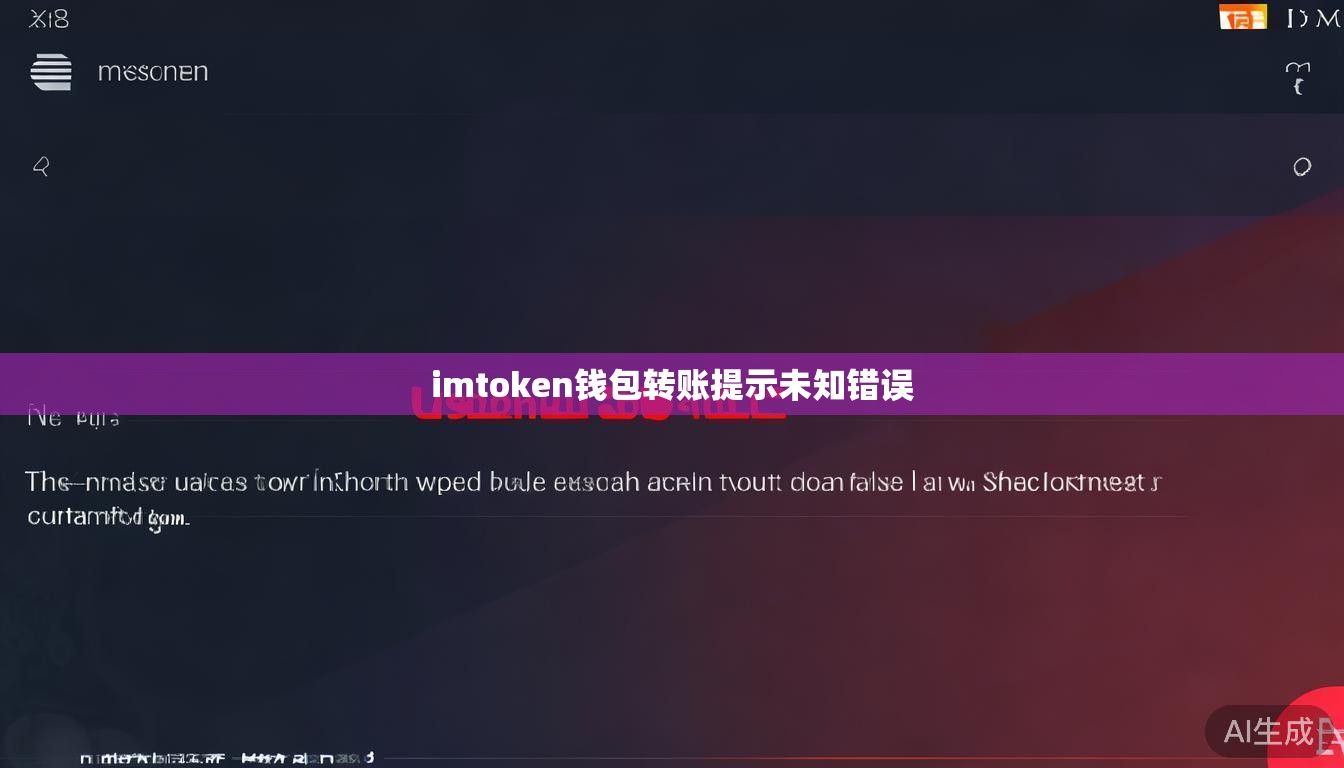 imtoken钱包转账提示未知错误